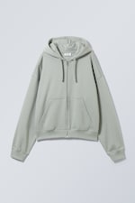Dusty Grey - Boxy Midweight Zip Hoodie - 0
