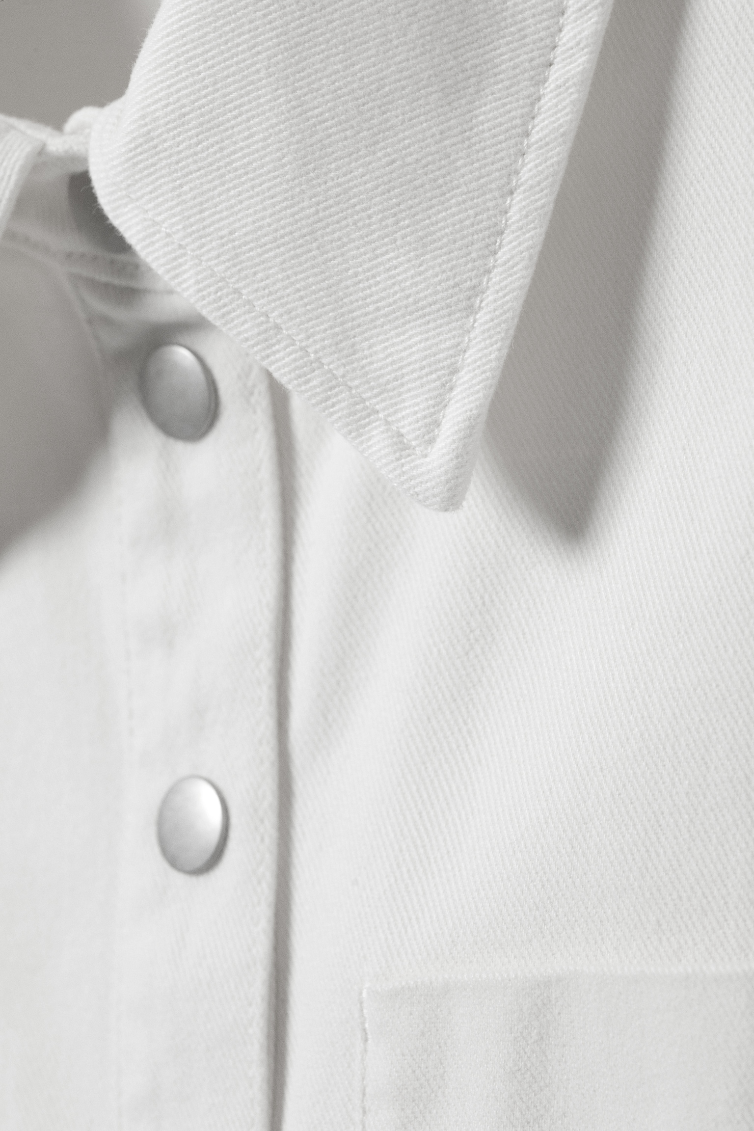 Cap-Sleeved Cotton Twill Shirt - White - 4