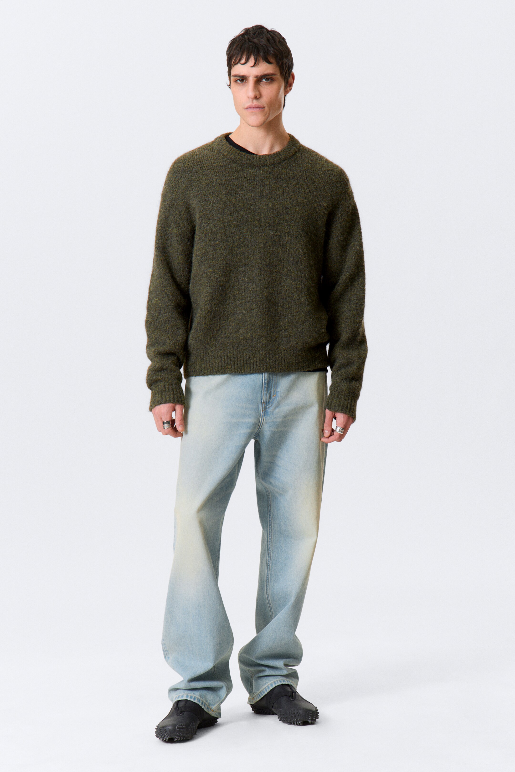 Zobrazit větší obrázek: Regularní pletený svetr z vlněné směsi - Tmavě zelená - MUŽI | H&M CZ 4