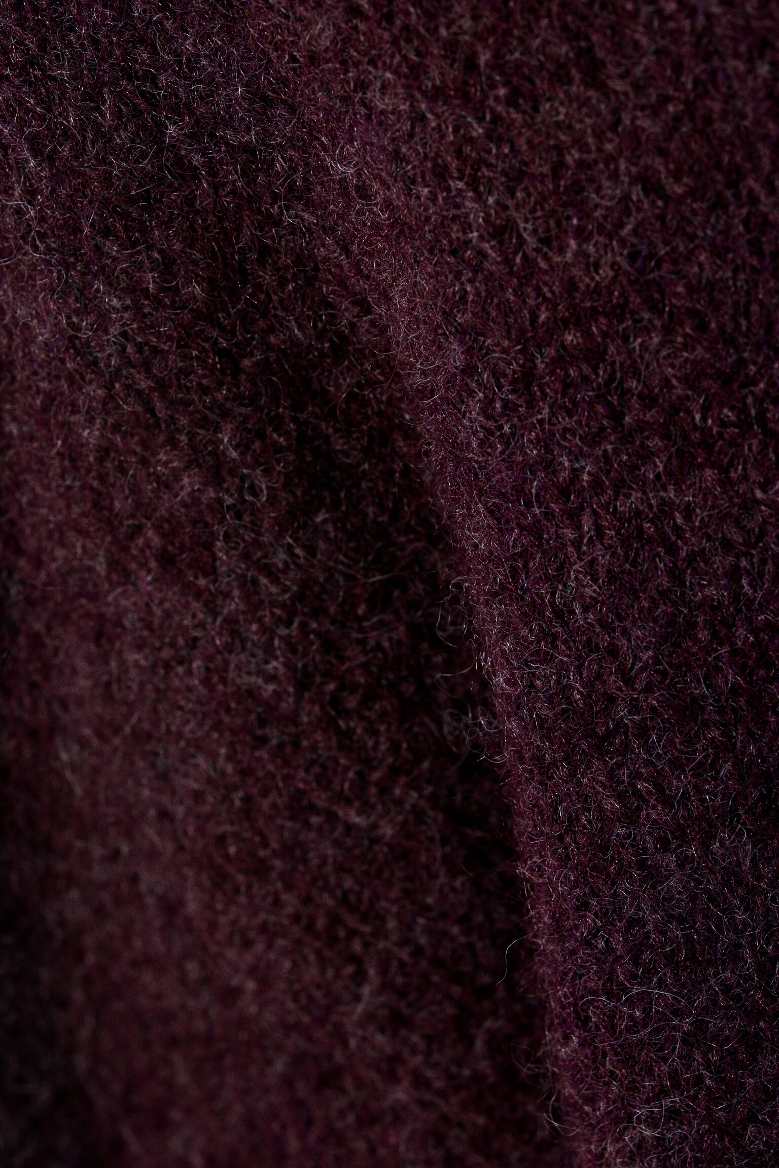 Regular Knitted Wool-Blend Sweater - Dark Red Melange/Navy Blue Melange/Dark Grey/Dark Green - 4