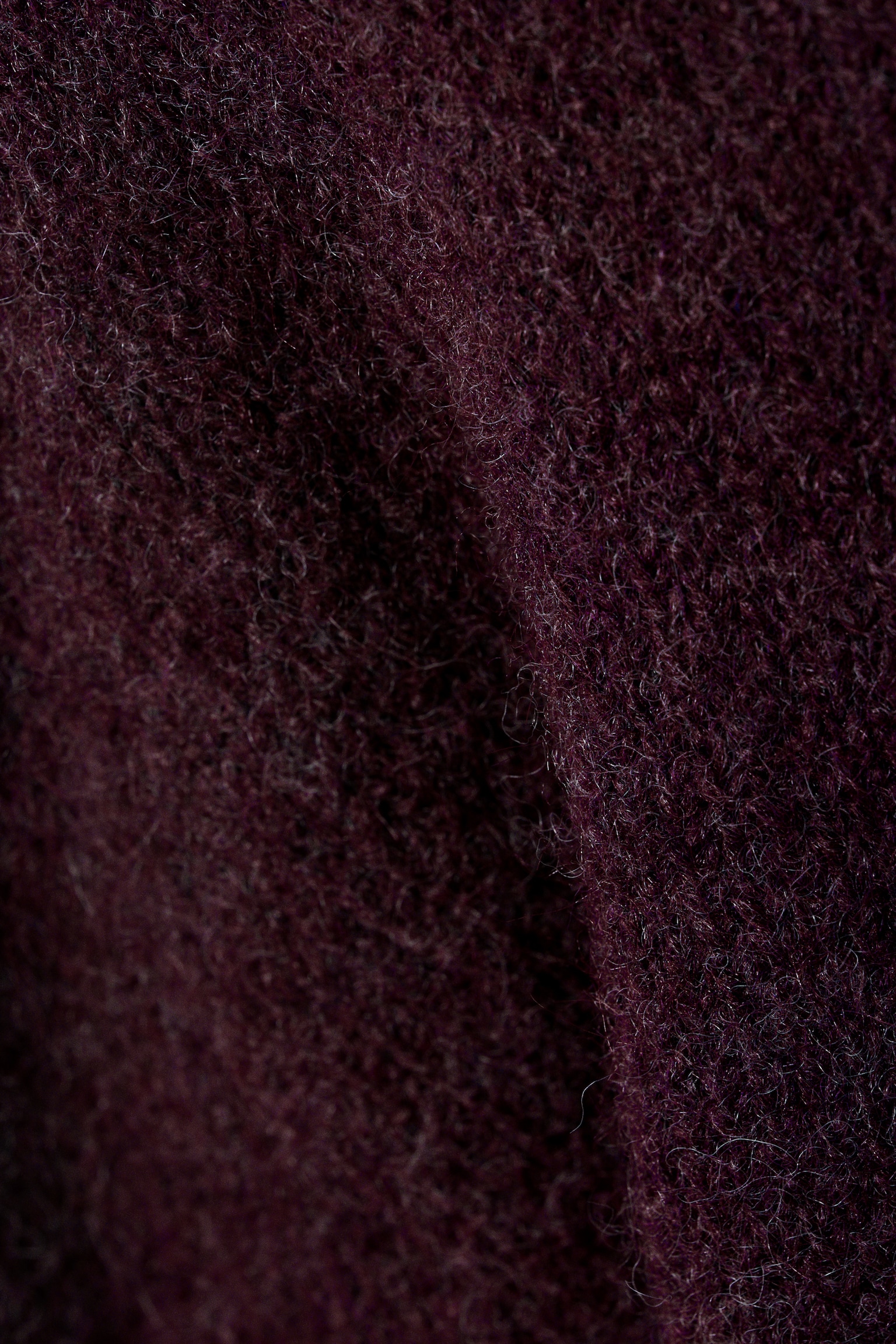 Pull coupe standard en maille de laine mélangée - Rouge foncé chiné/Vert foncé/Gris foncé - 3