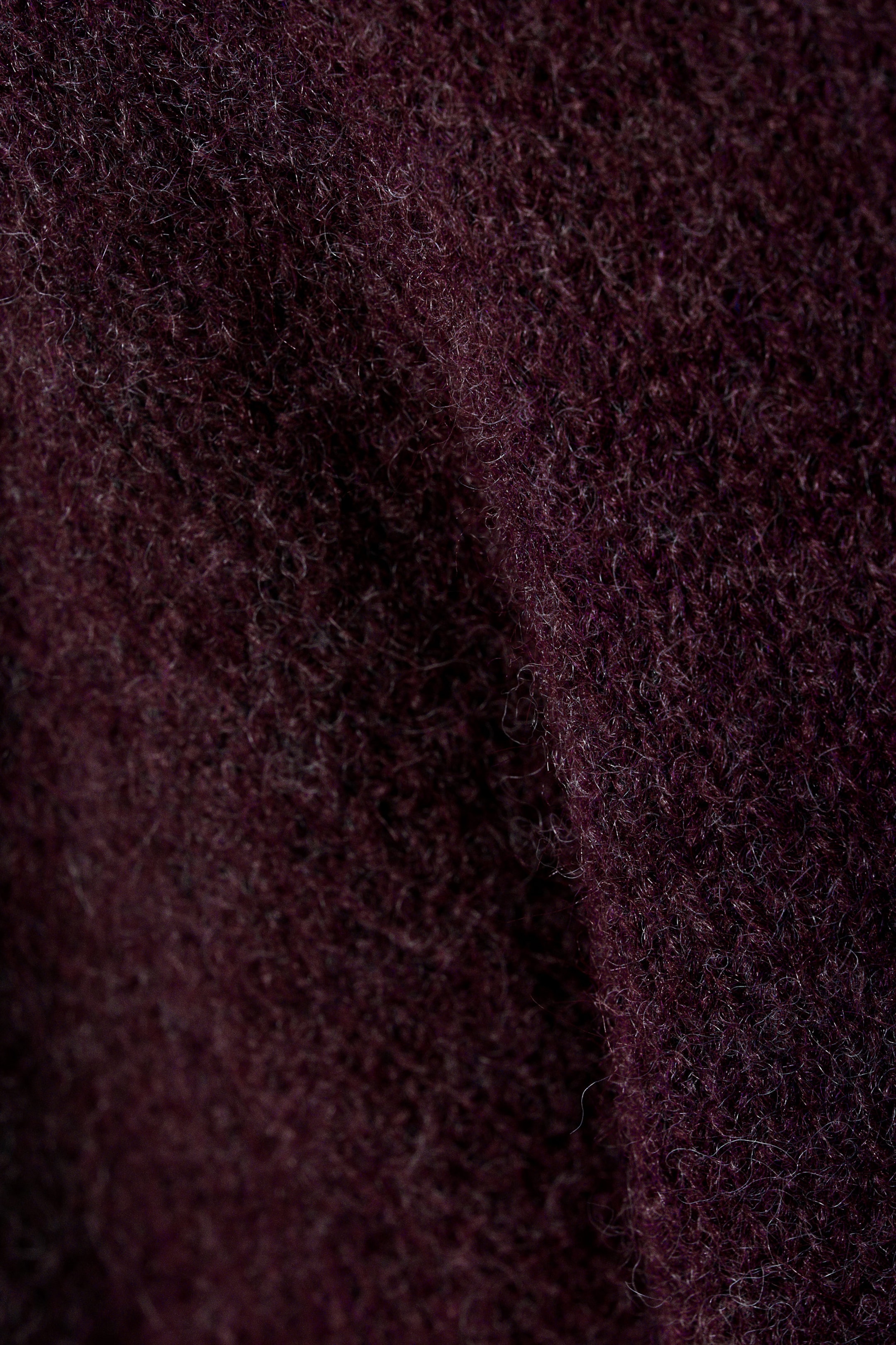 Dunkelrot meliert - Strickpullover aus einer Wollmischung - 5