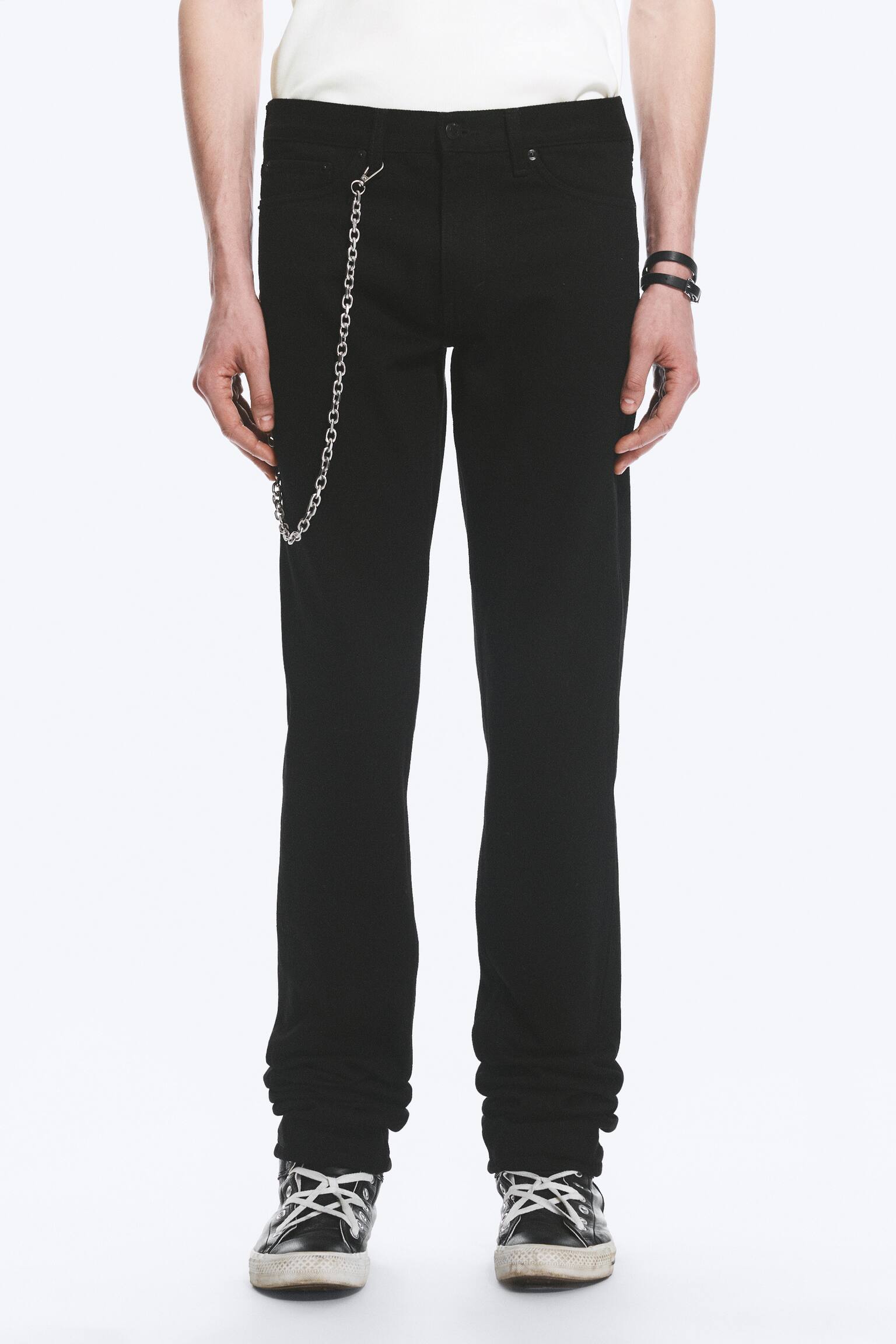 Yungblud Τζιν Με Χαμηλή Μέση, Στενή Και Ίσια Γραμμή-Μαύρο - 3