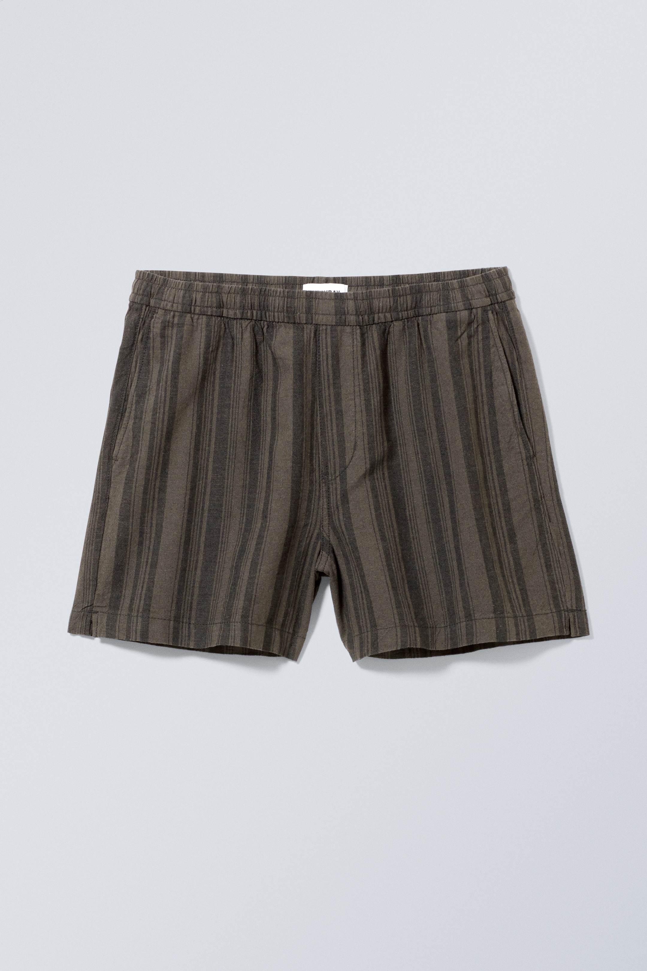 Rayures gris foncé - Short standard en lin mélangé Alex - 0