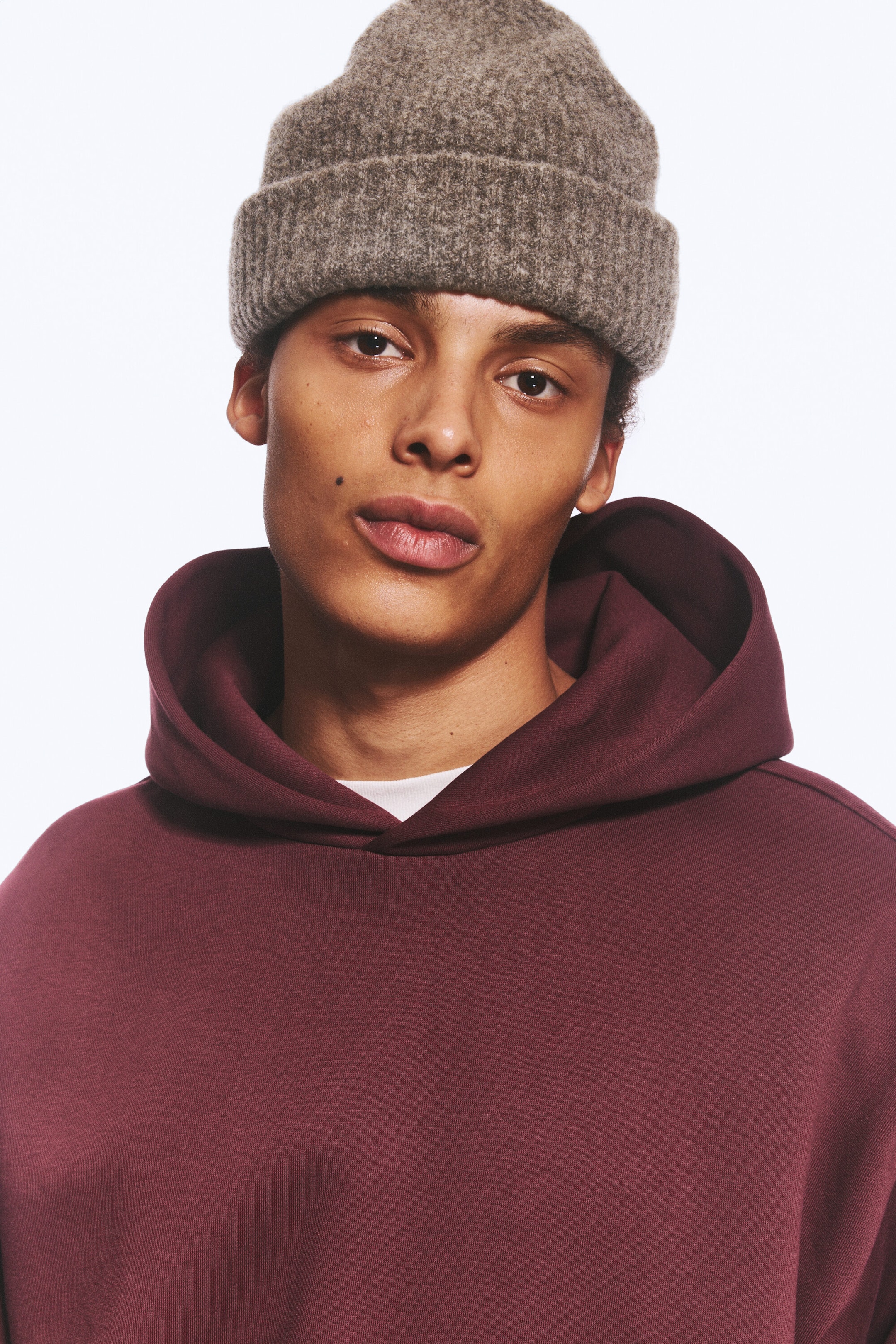 Burgundy - Loose Fit Hoodie - 2