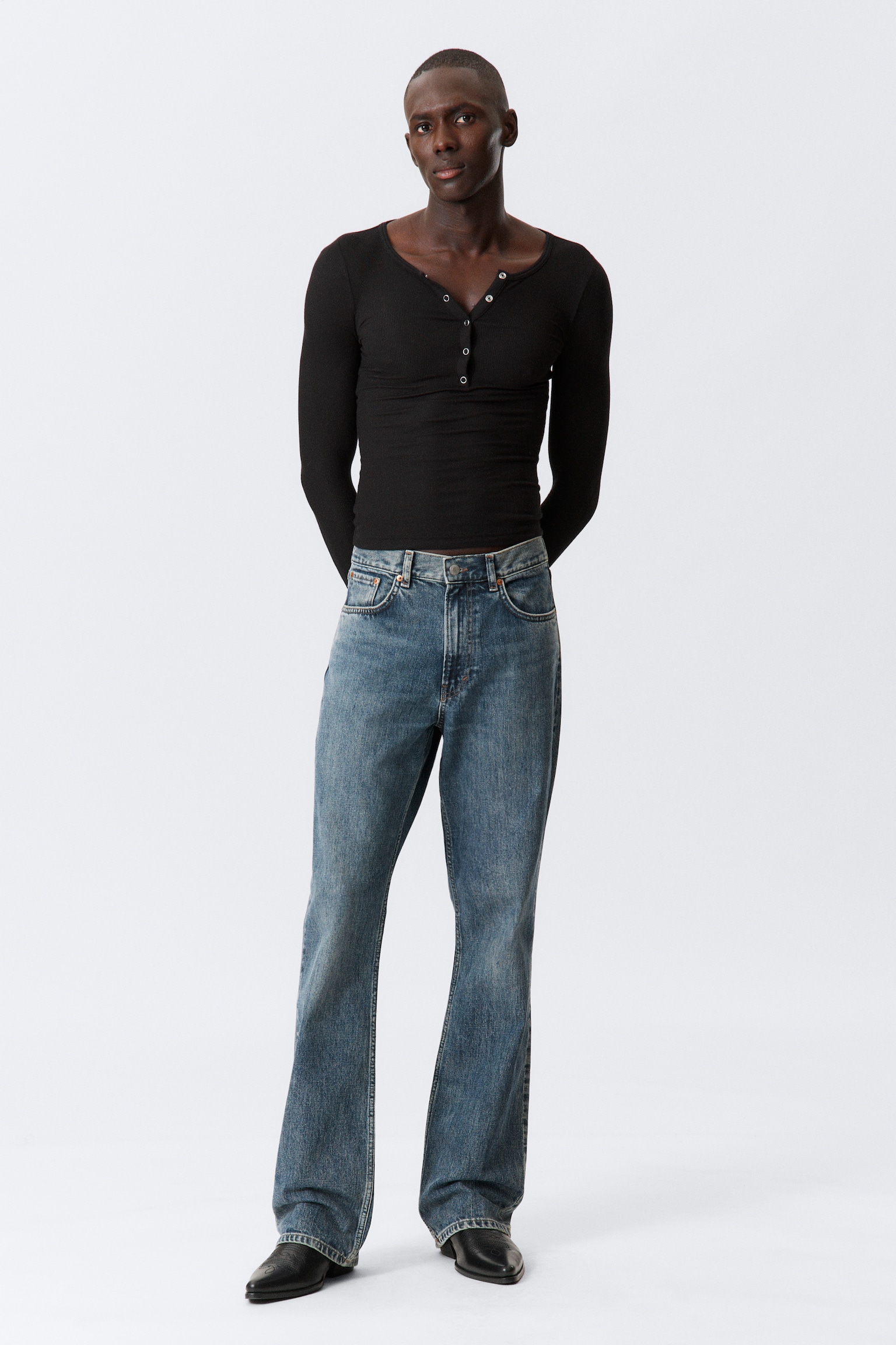Mercury Relaxed Bootcut Leg Jeans - Second Blue - Mittelblau/Black Rinse - Schwarz/Lake Blue - Mittelblau - 8