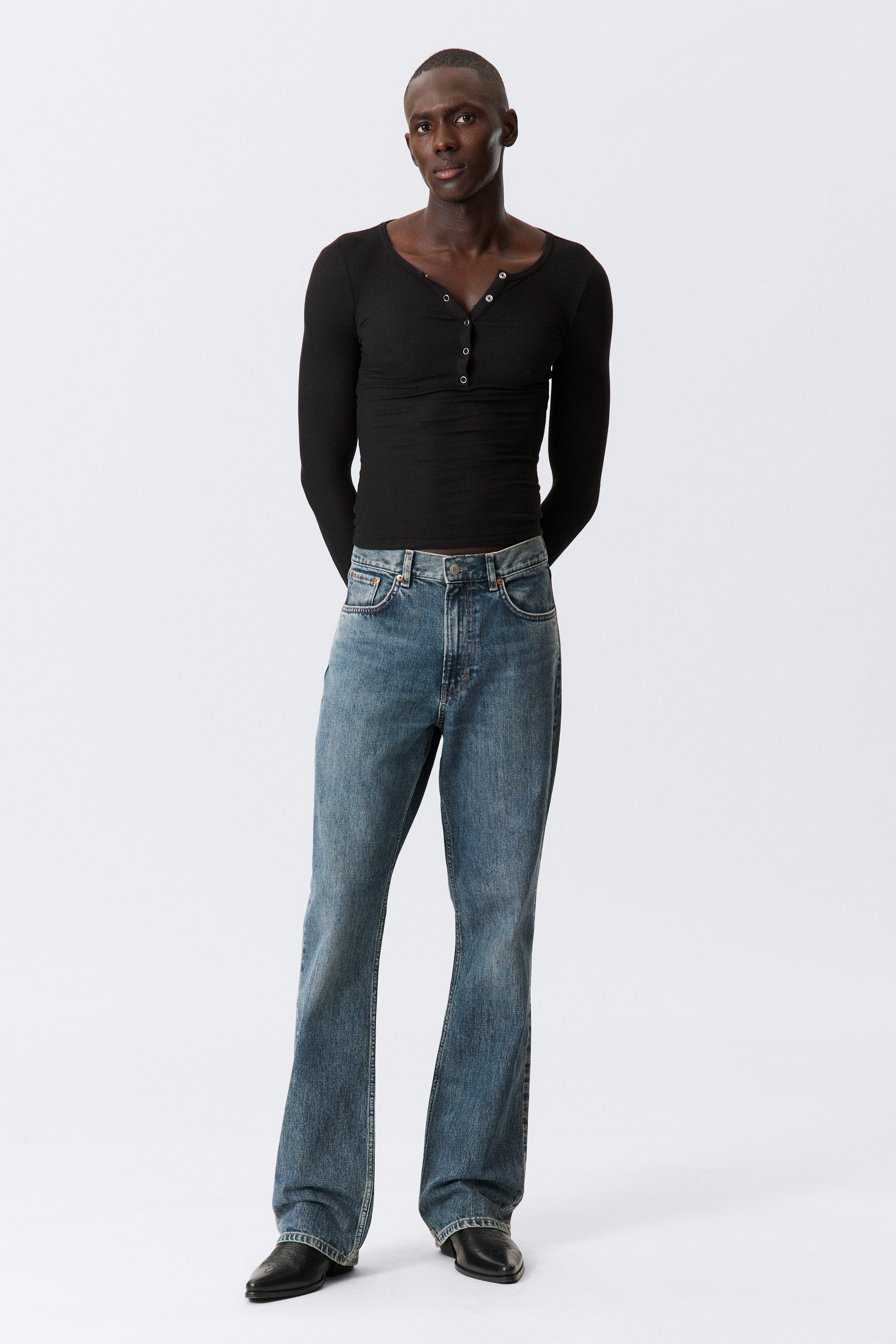 Second Blue - Medium Blue - Mercury Relaxed Bootcut Leg Jeans - 1