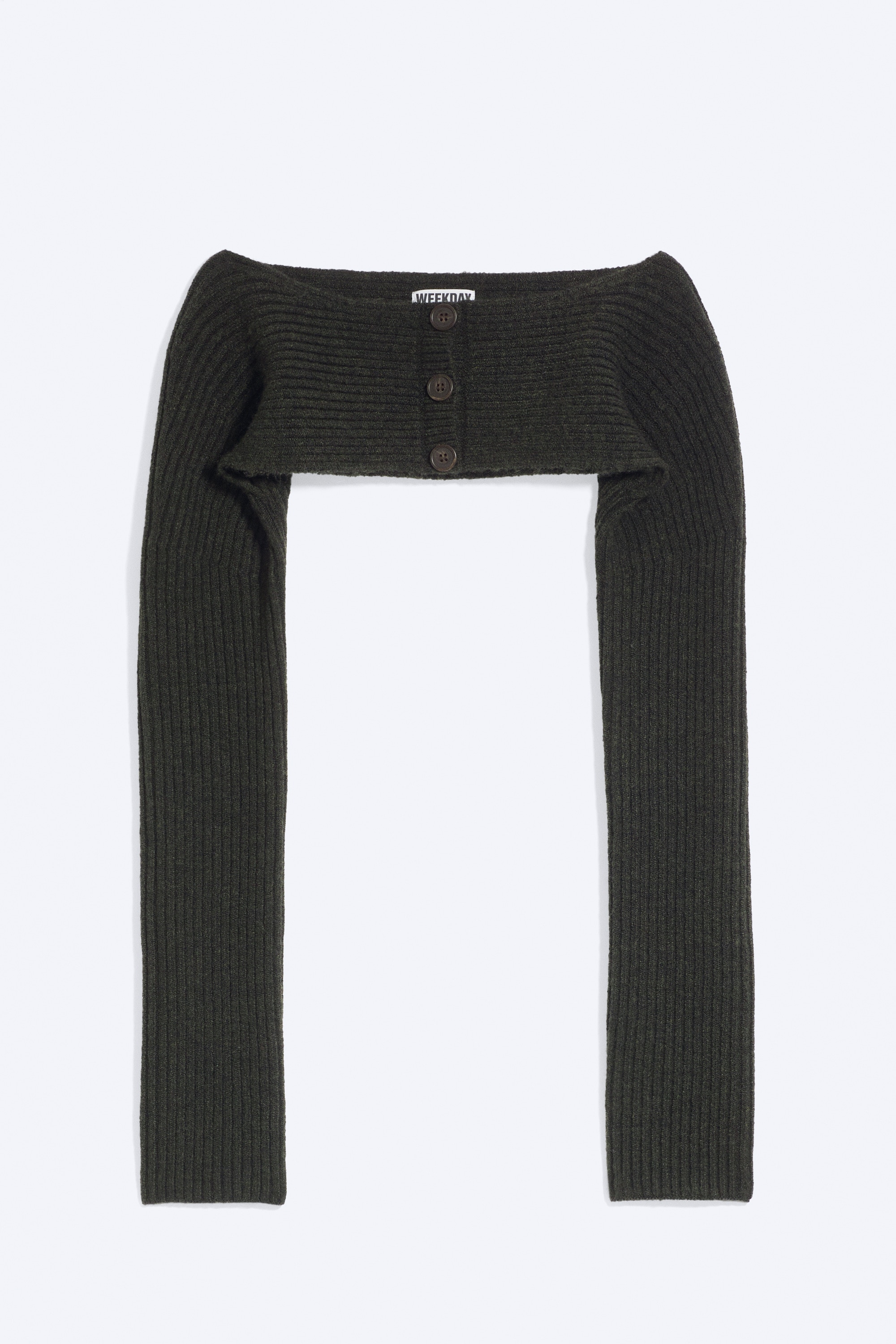 Ribgebreid bolerovest met boothals