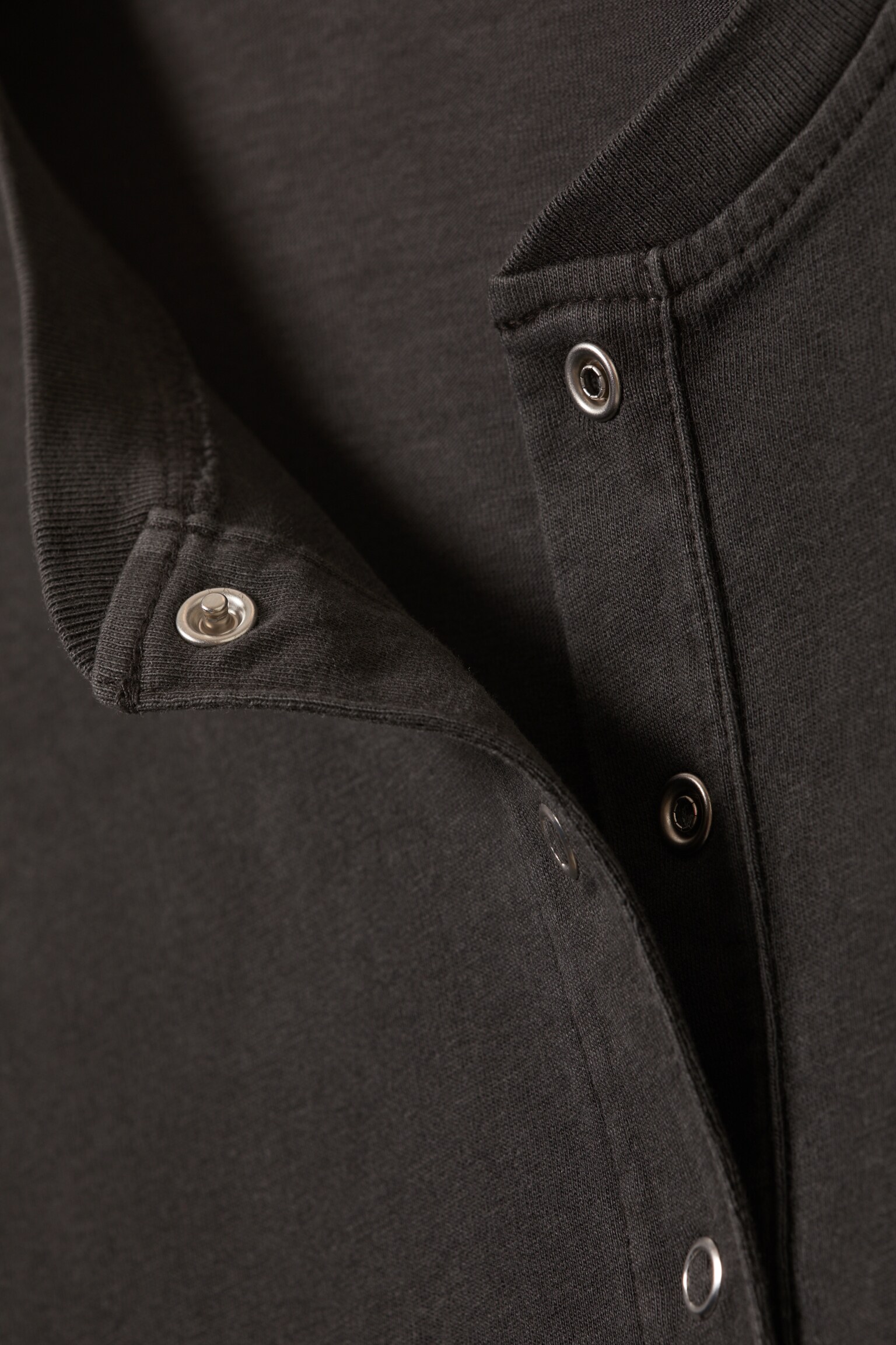 Boxig långärmad henley-t-shirt - Mörkgrå - 5