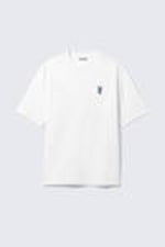White - Embroidered Bunny - Relaxed Graphic Printed T-shirt - 4