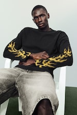 Black - Riftborn - Great Boxy Graphic Long Sleeve T-shirt - 0