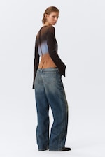 Mörkbrun gradient - Smal långärmad topp med tryck - 2