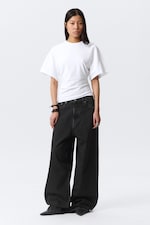 White - DRAPED FITTED T-SHIRT - 2