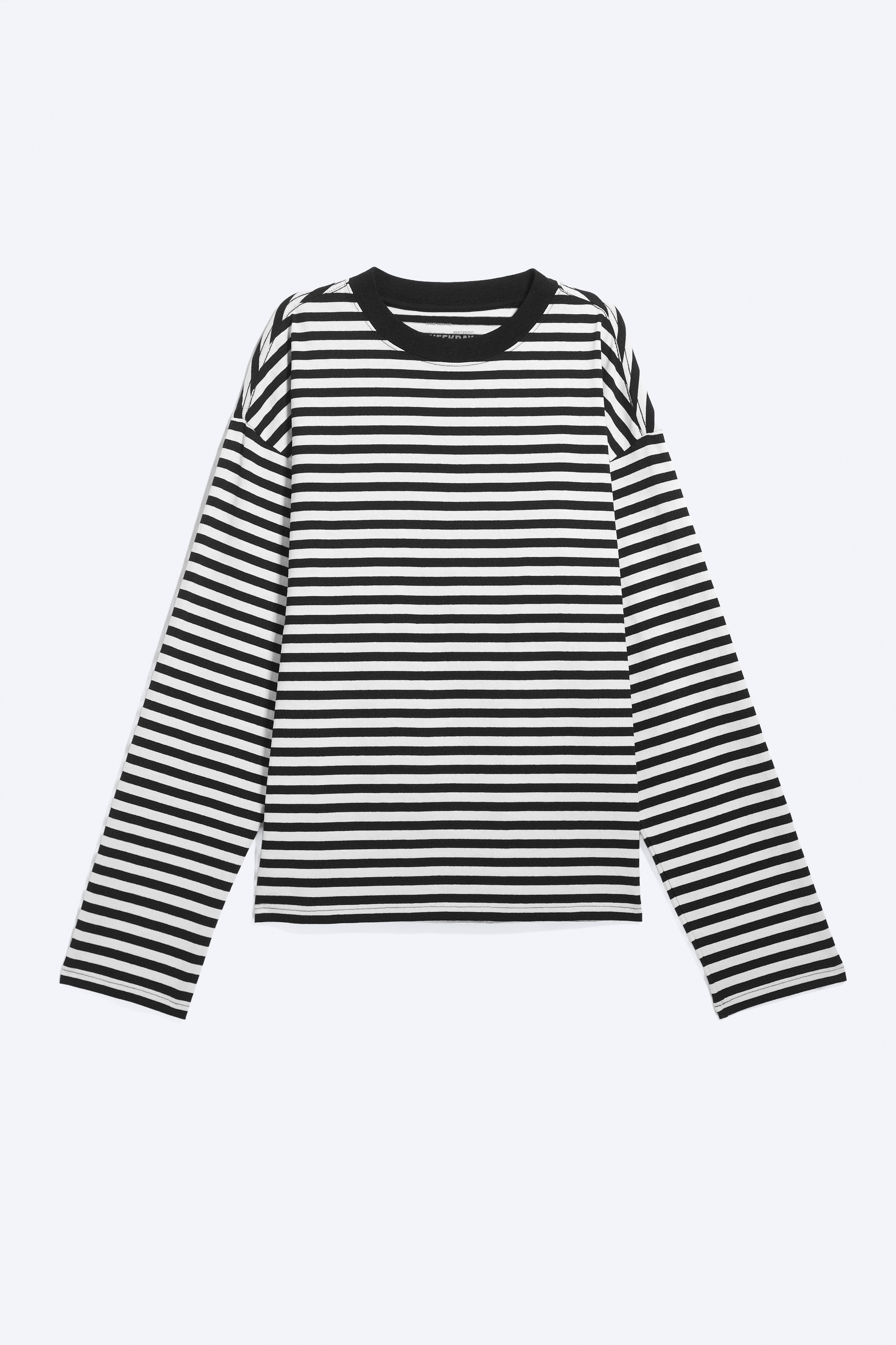 T-shirt a maniche lunghe Loose Boxy - Rigato Bianco/Nero/Bianco e blu navy a righe/Bianco/Marrone scuro/Nero/Viola Polveroso/Verde/bianco a righe/Rigato talpa chiaro/Azzurro/Righe blu e bianche/Azzurro polvere/Verde scuro/Righe bianche e grigie/Marrone scuro a righe/Bianco - Marrone a righe/Blu navy scuro/Bianco – Riga verde