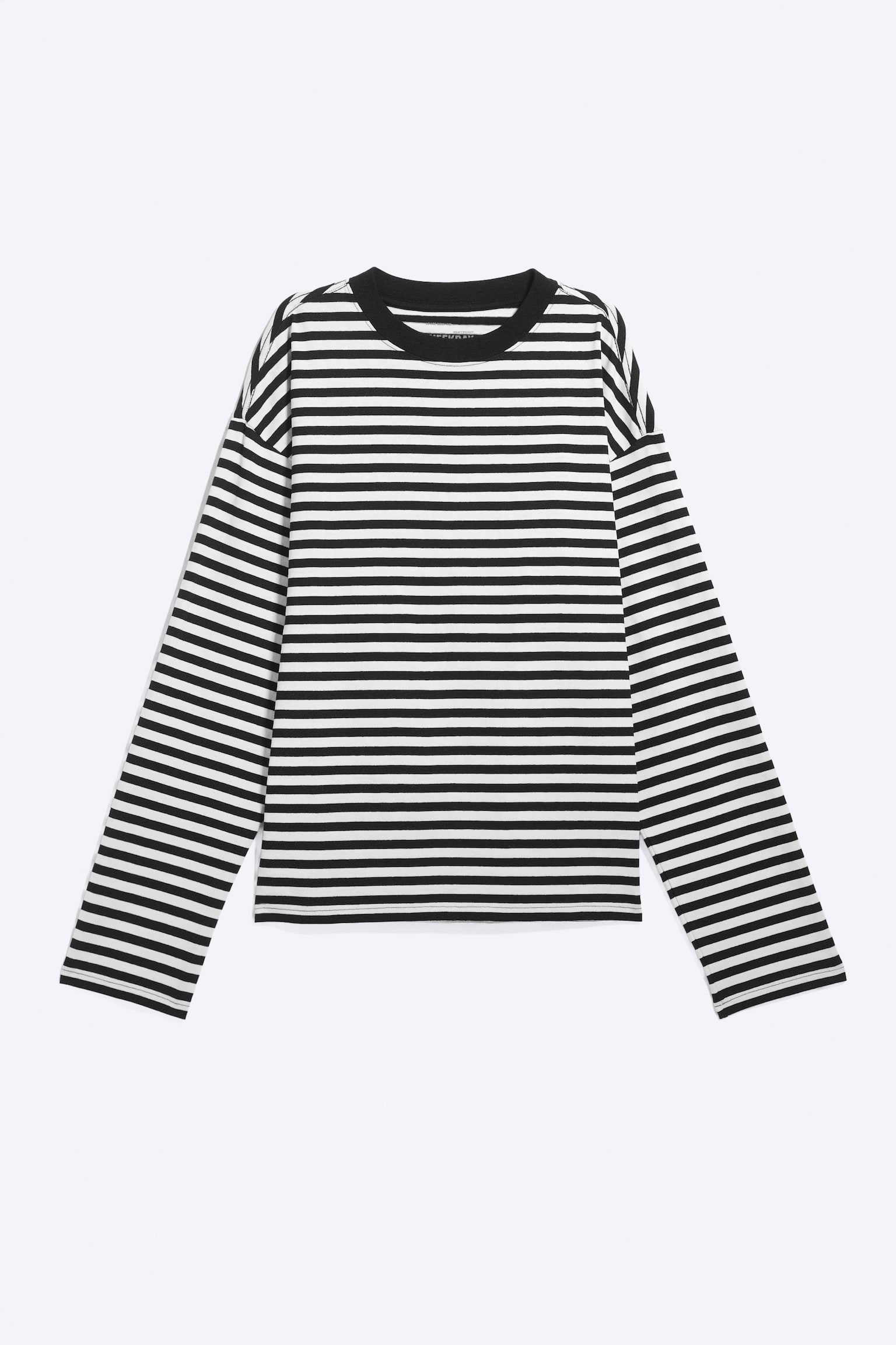 T-shirt carré à manches longues Great - Rayé Blanc/Noir/Vert/blanc rayé/Blanc/Noir/Lilas rayé/Noir/Rayures blanches et bleu marine/Marron foncé/Rayures bleu et blanc/Vert foncé/Bleu cendré/Violet poudré/Marron foncé rayé/Blanc/Gris rayé/Taupe clair rayé/Bleu clair/Bleu marine foncé/Blanc - Rayures marron - 1