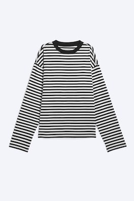 Långärmad T-shirt med lös boxig passform