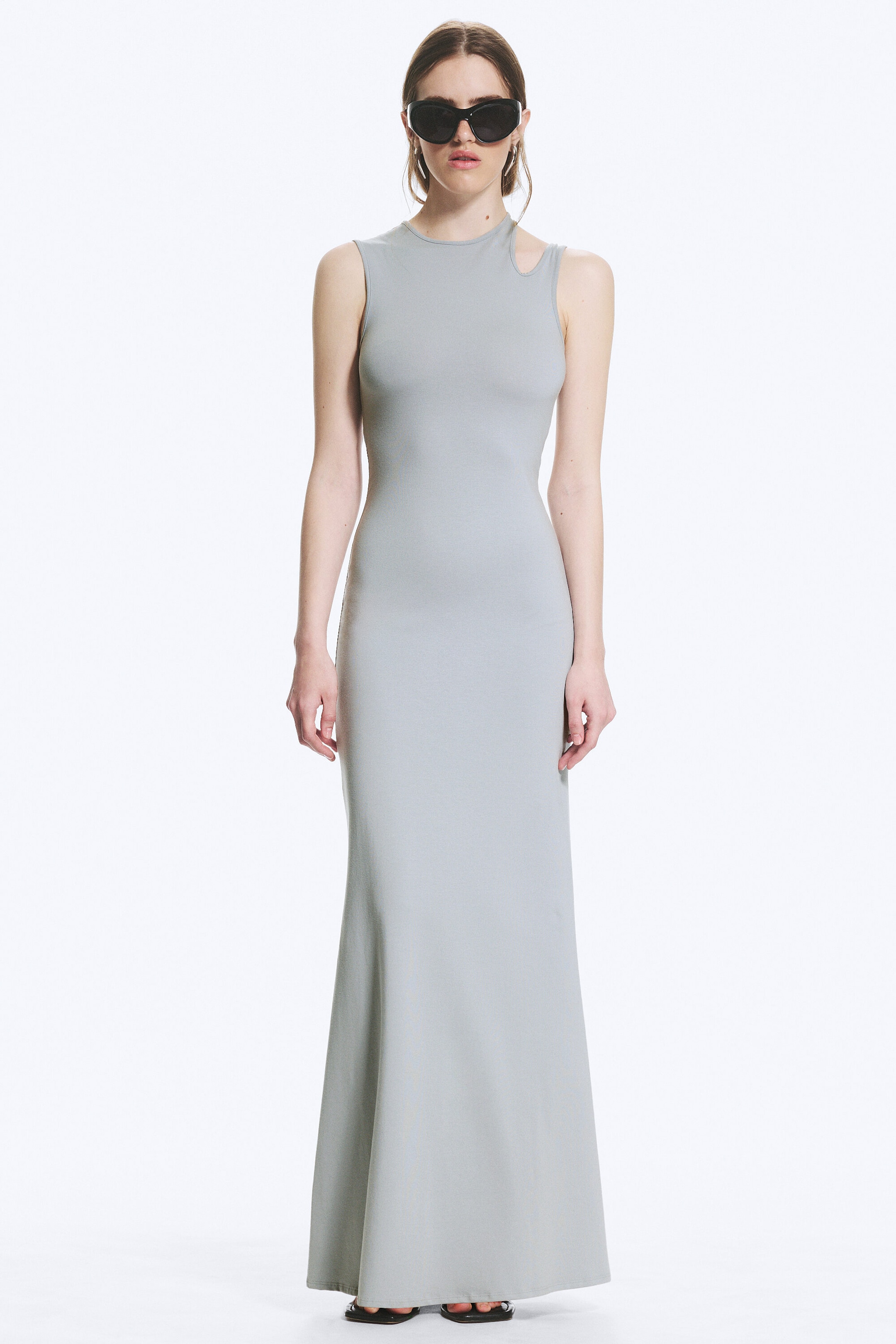 Light Dusty Grey - Cutout Maxi Dress - 1