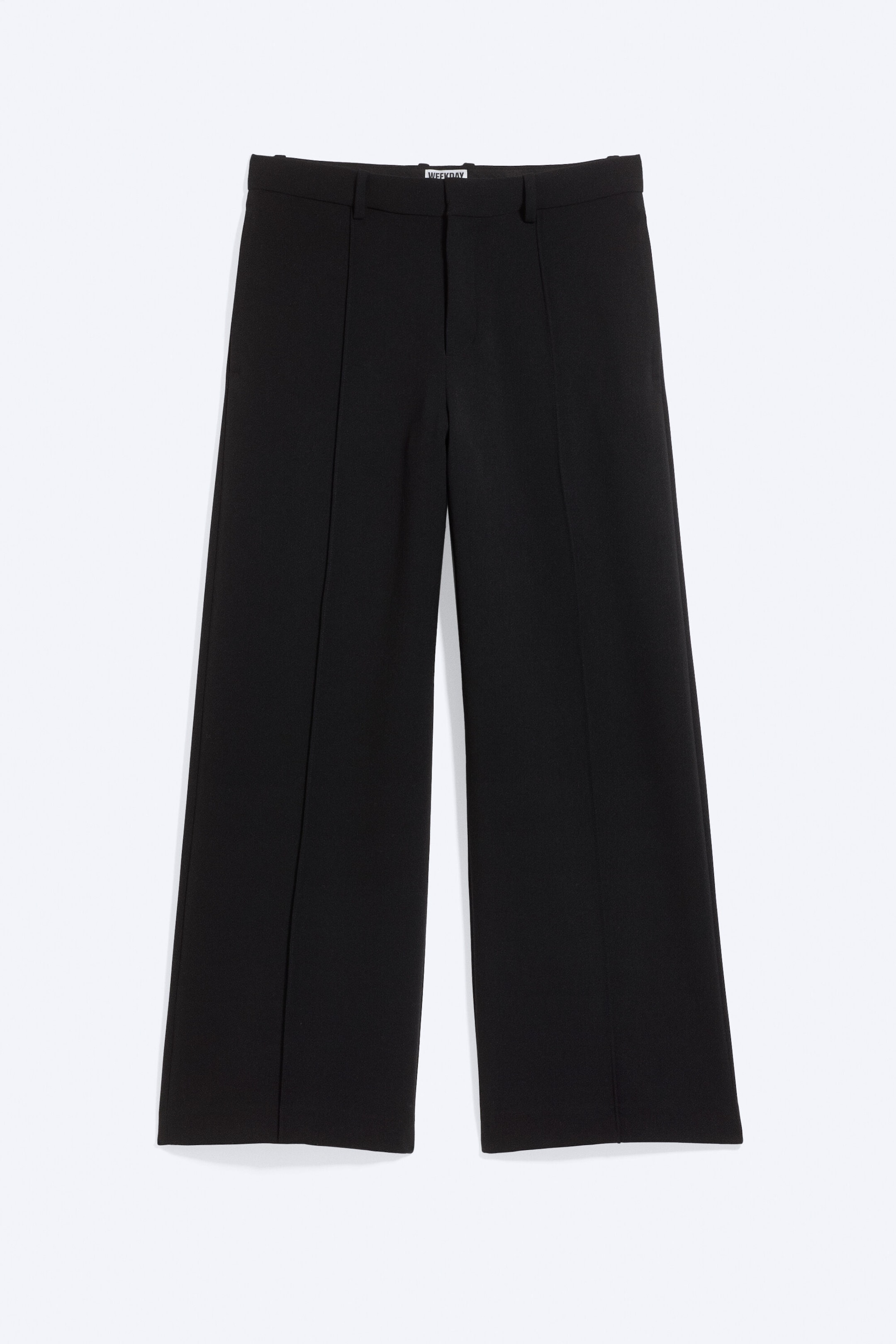 Black - Mid-Rise Relaxed Straight Suit Trousers - 1