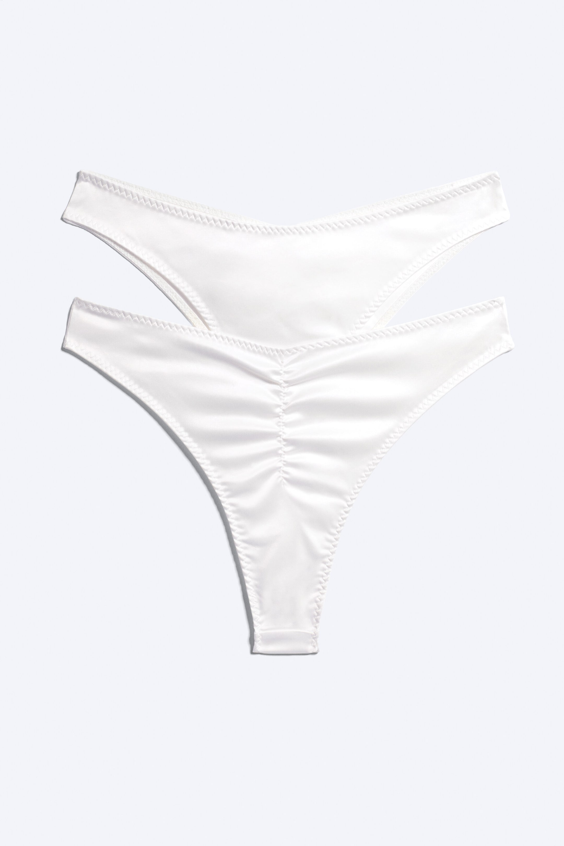 Weißer Satin - 2er-Pack Brazilian Slips - 4