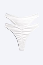 Weißer Satin - 2er-Pack Brazilian Slips - 4