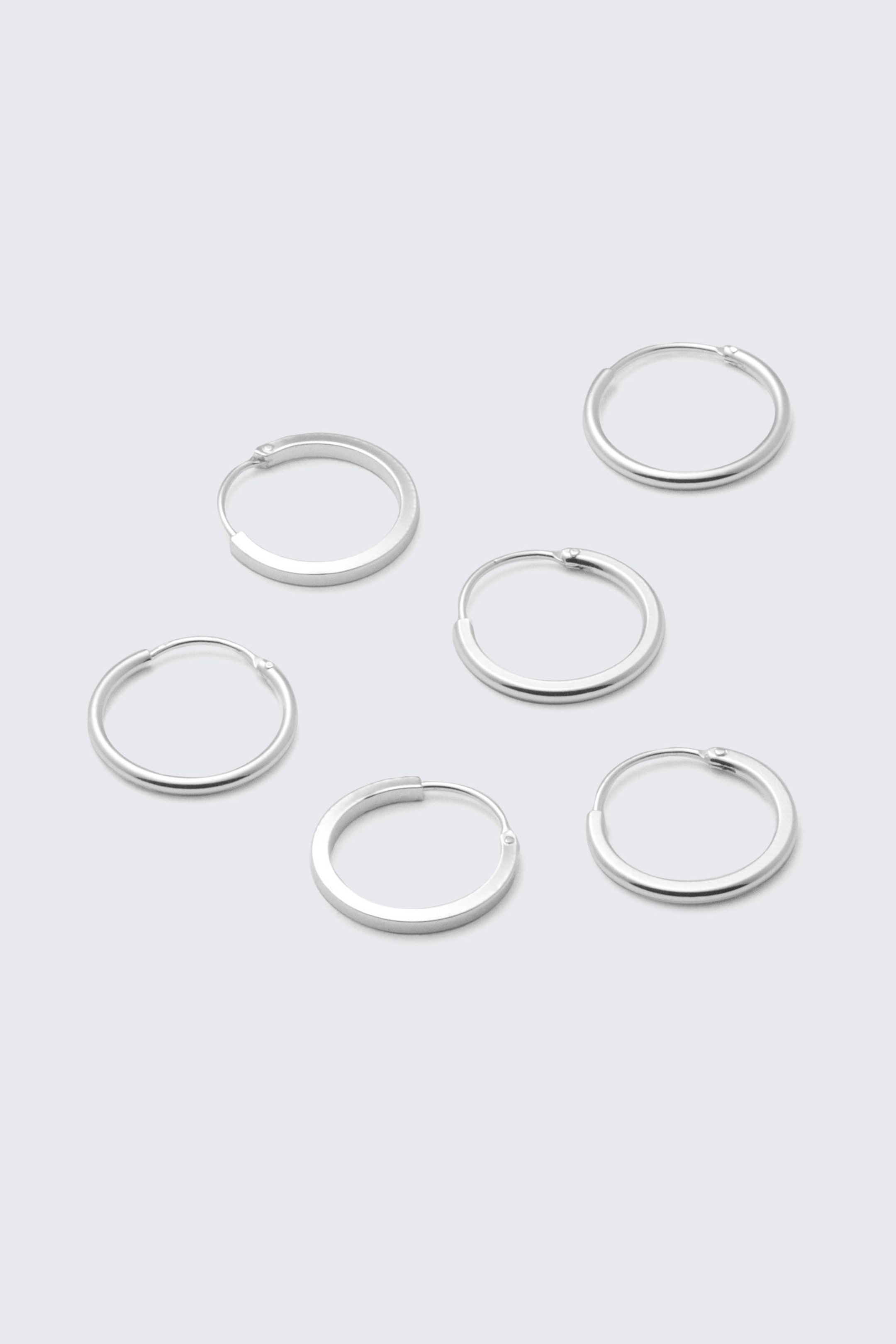Silver - 3pack Minimal Hoop Earrings
