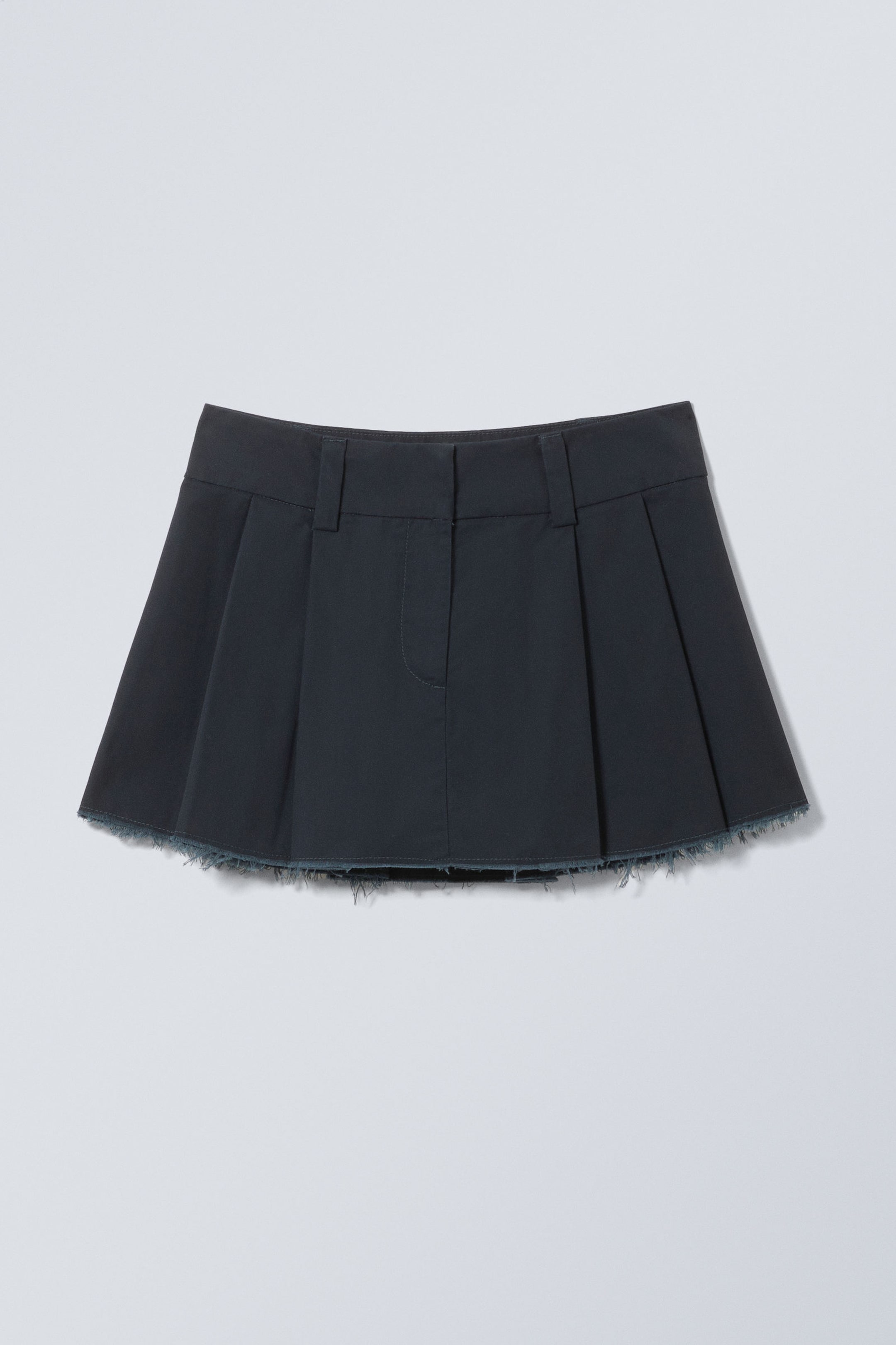 Dark Blue - Mini Pleat Skirt - 1