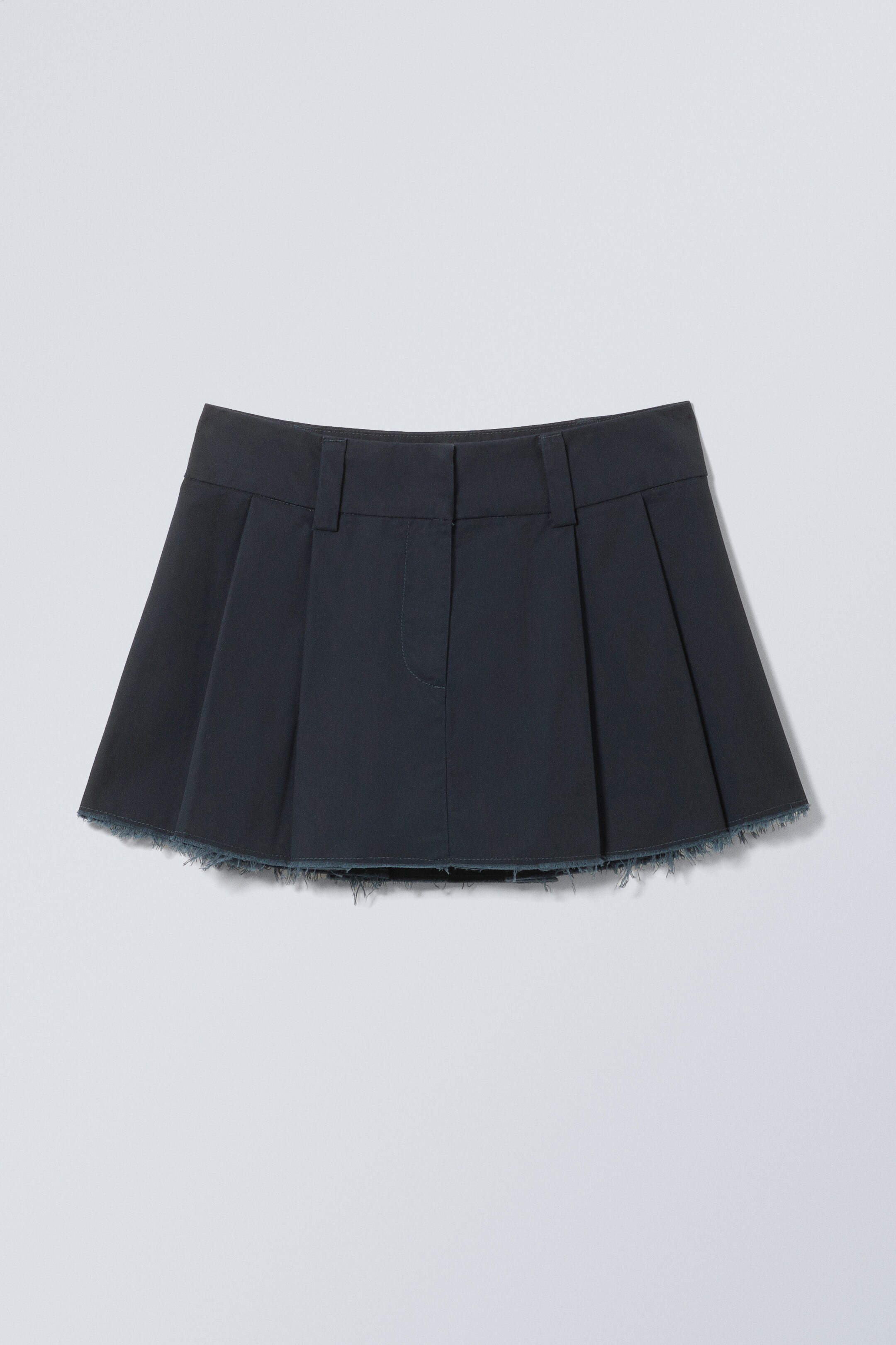 Dark Blue - Mini Pleat Skirt - 0