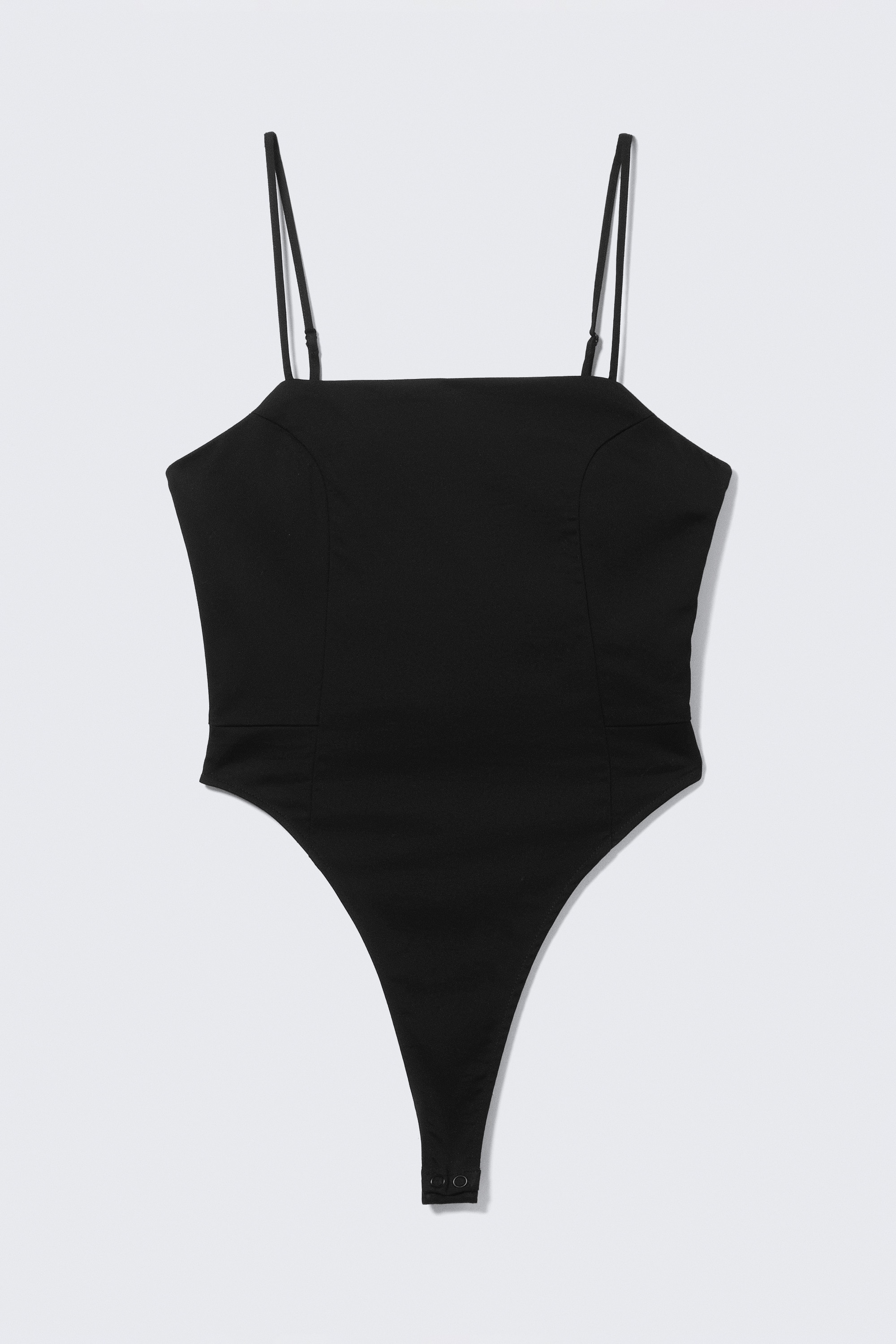 Body Ajustado com Decote Quadrado - Preto