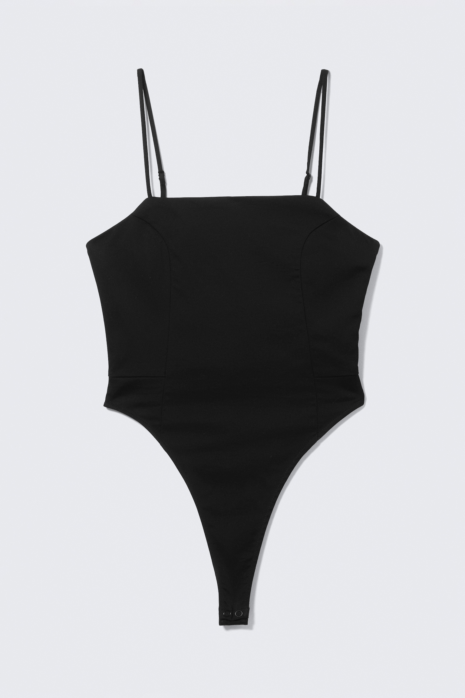 Square Neck Fitted Body - Black - 2