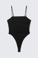 Schwarz - Figurbetonter Body mit eckigem Ausschnitt - 3