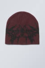 Dark Red Jacquard - Original Beanie - 0