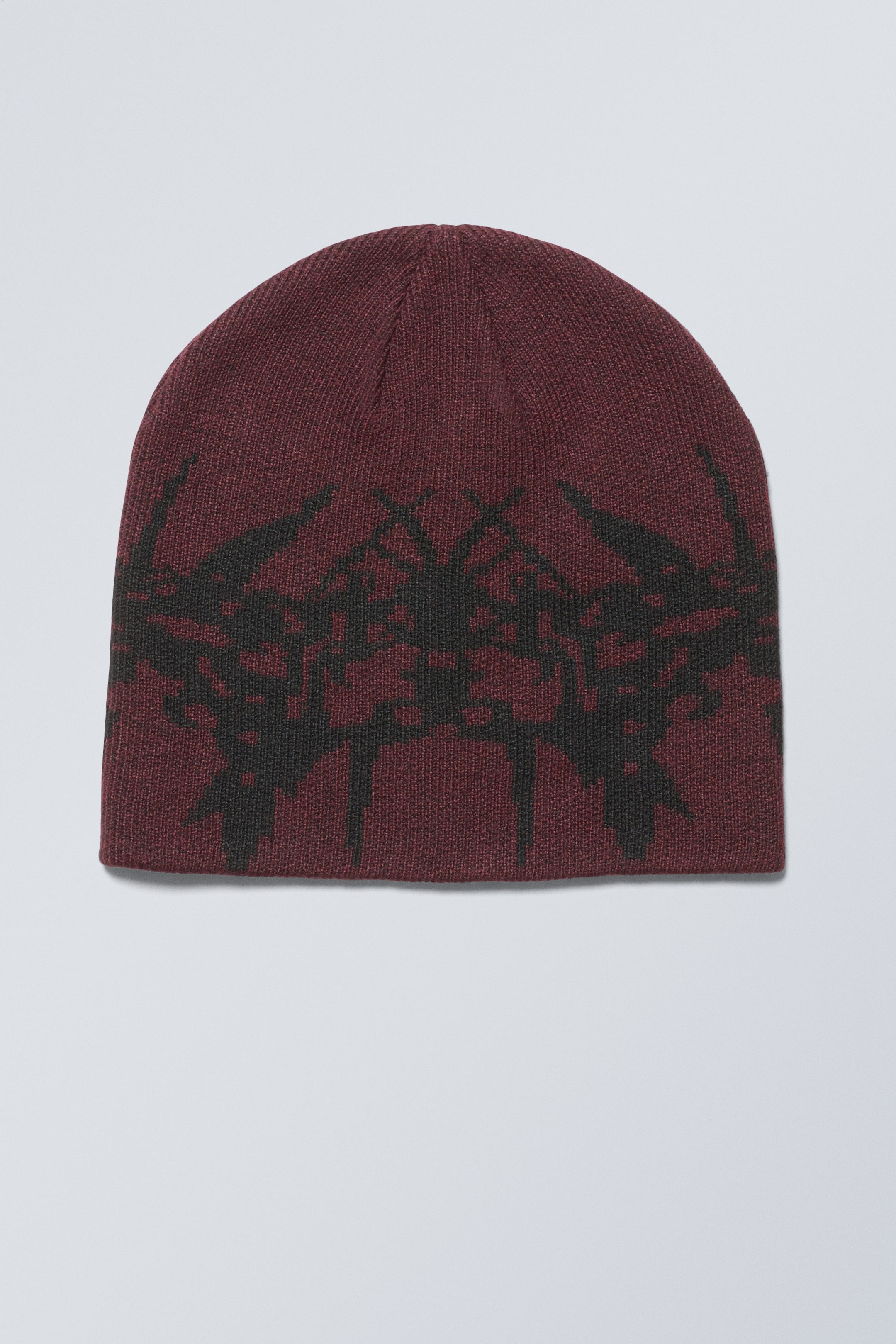 Dark Red Jacquard - Original Beanie - 0