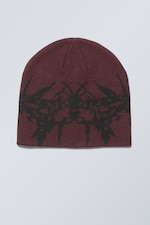 Dark Red Jacquard - Original Beanie - 0