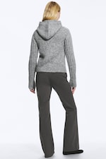 Gris poudré chiné - Sweat à capuche zippé confectionné - 3