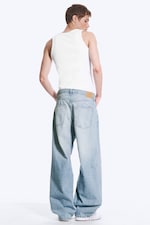 Kimberley Blue - Hellblau - Astro Mid Waist Loose Baggy Unisex Jeans - 6