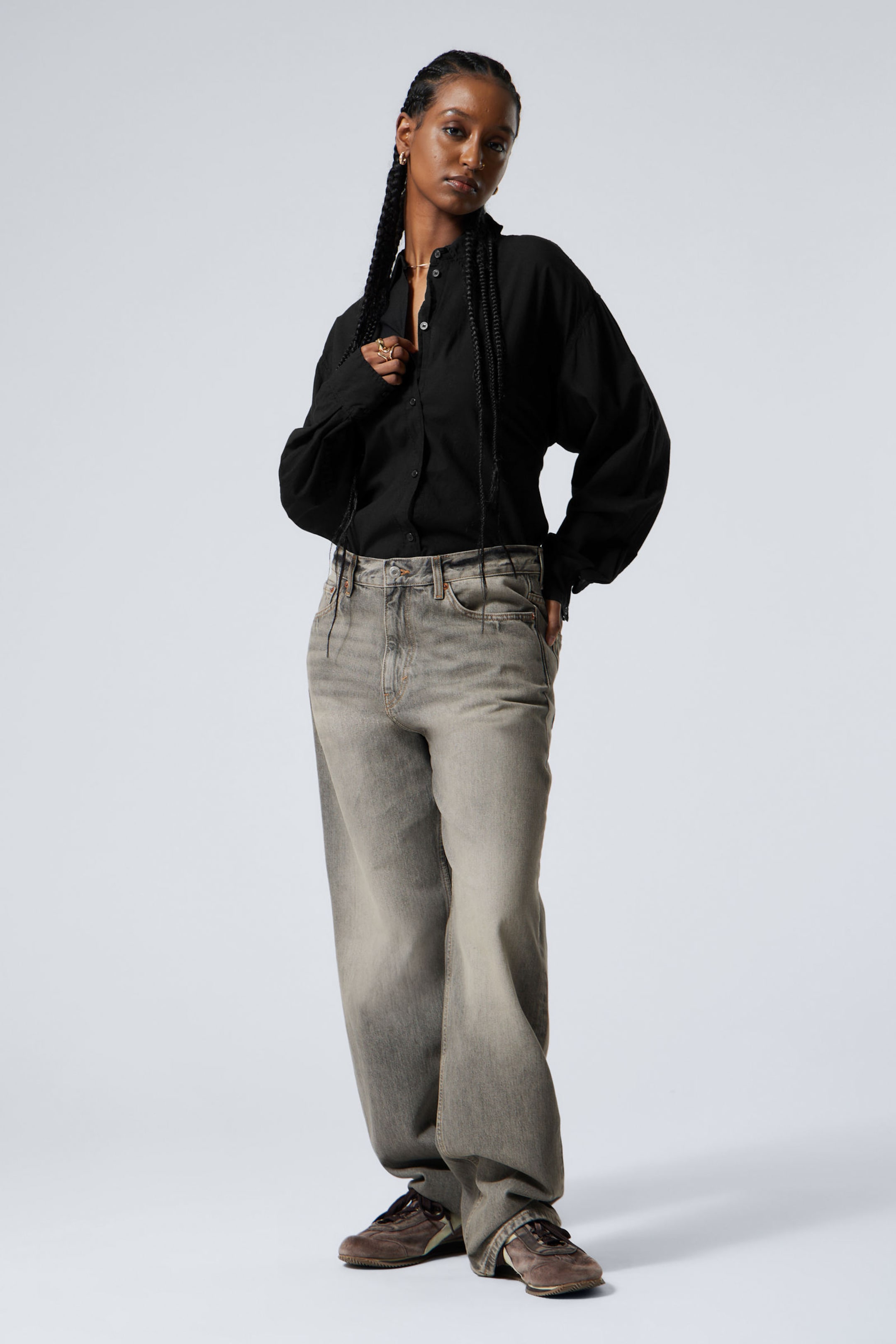 Canyon Grey - Medium Grey - Galaxy Loose Straight Leg Jeans - 6