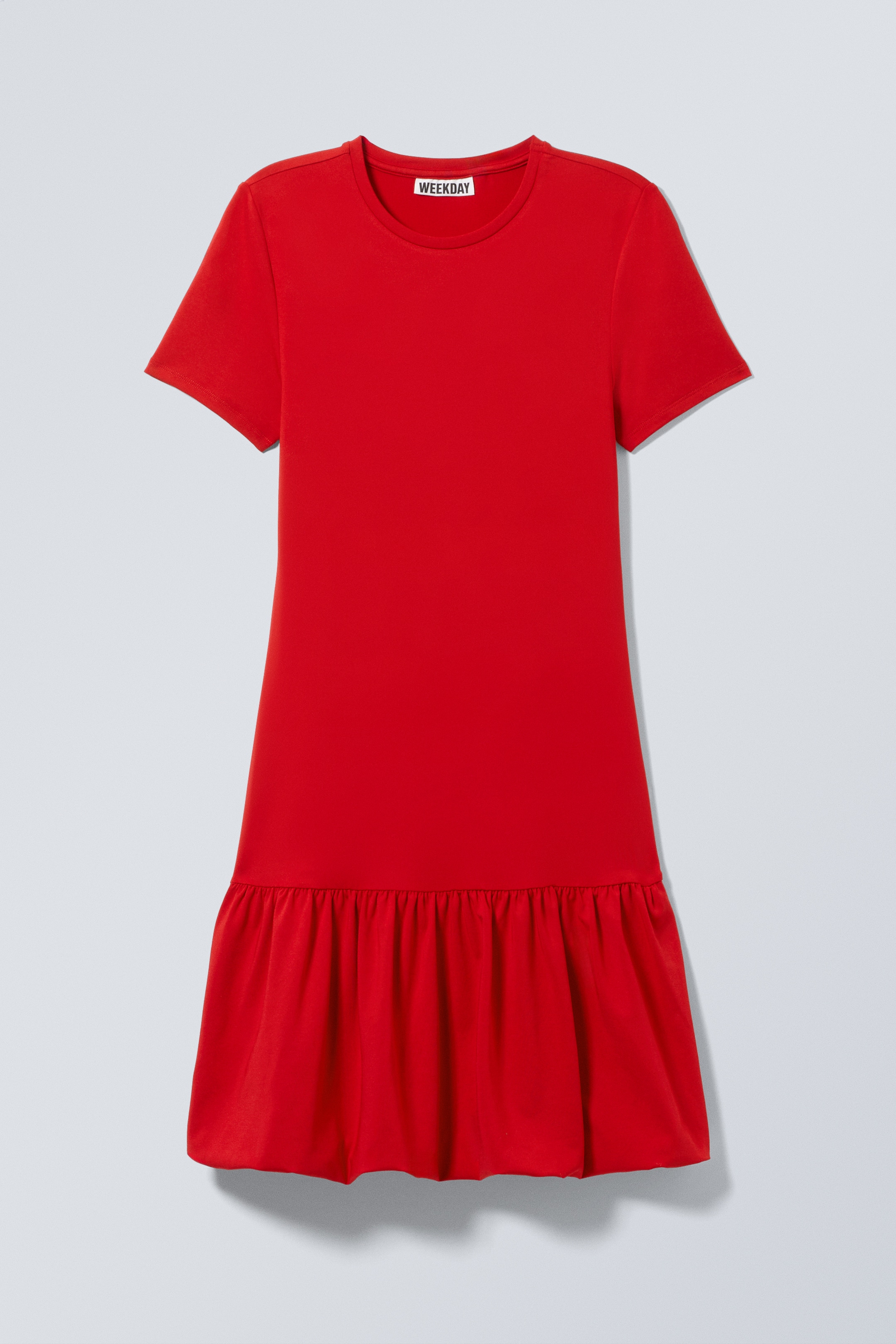 Grotere afbeelding bekijken: Mini T-shirtjurk met ballonrok - Rood - DAMES | H&M BE 1