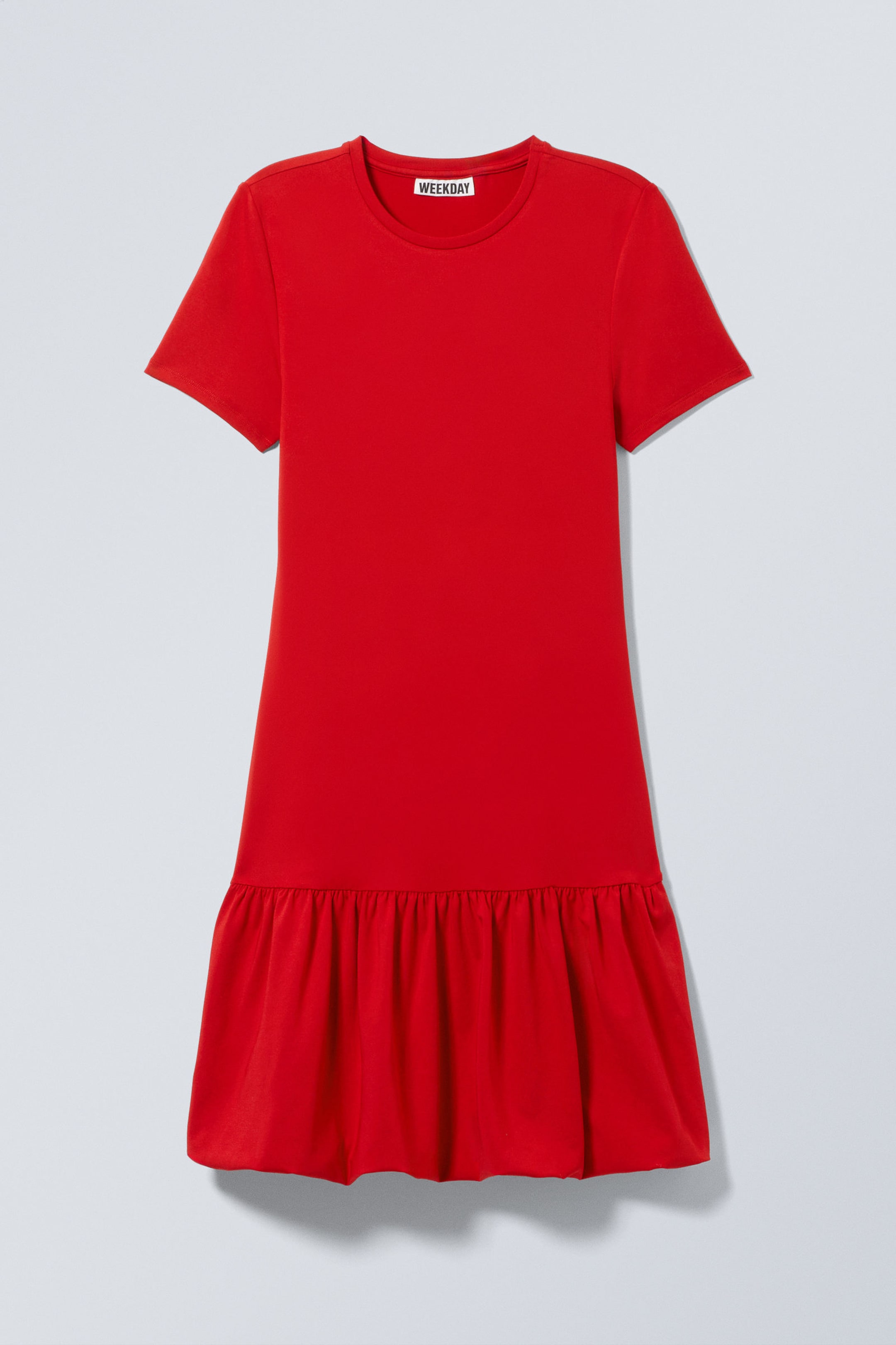 Rot - T-Shirt-Kleid mit Ballon-Silhouette - 3