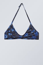 Midnight Flower - Bedrucktes Neckholder-Bikinitop - 0