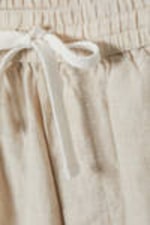 Ecru - Relaxed Linen Drawstring Shorts - 4