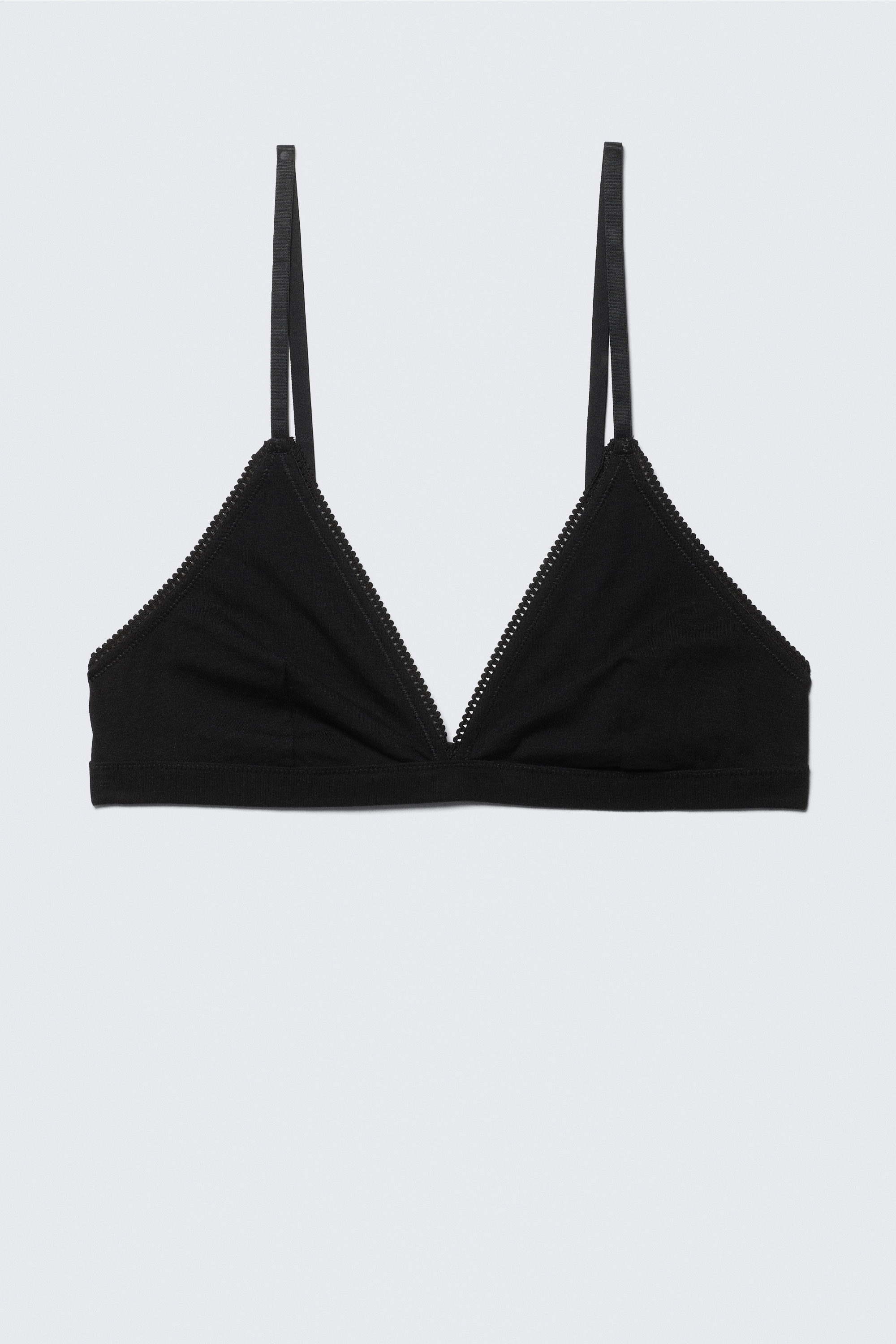 Black - Soft Cotton Triangle Bra - 1