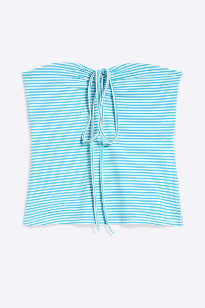 Halterneck Bandeau Top - White & Turquoise Stripes/Striped Lilac/Black - 1