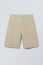 Beige - Knee Length Chino Shorts - 0