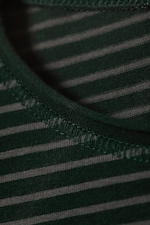 Striped Dark Green - Long Sleeve Cotton Top - 5