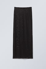 Zwart - Maxirok in mesh - 0