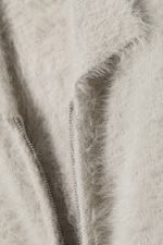 Dirty White - Hairy Knitted Zip Cardigan - 5
