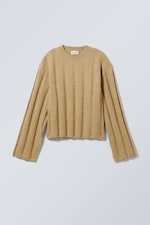 Beige - Fiona Rib Sweater - 0