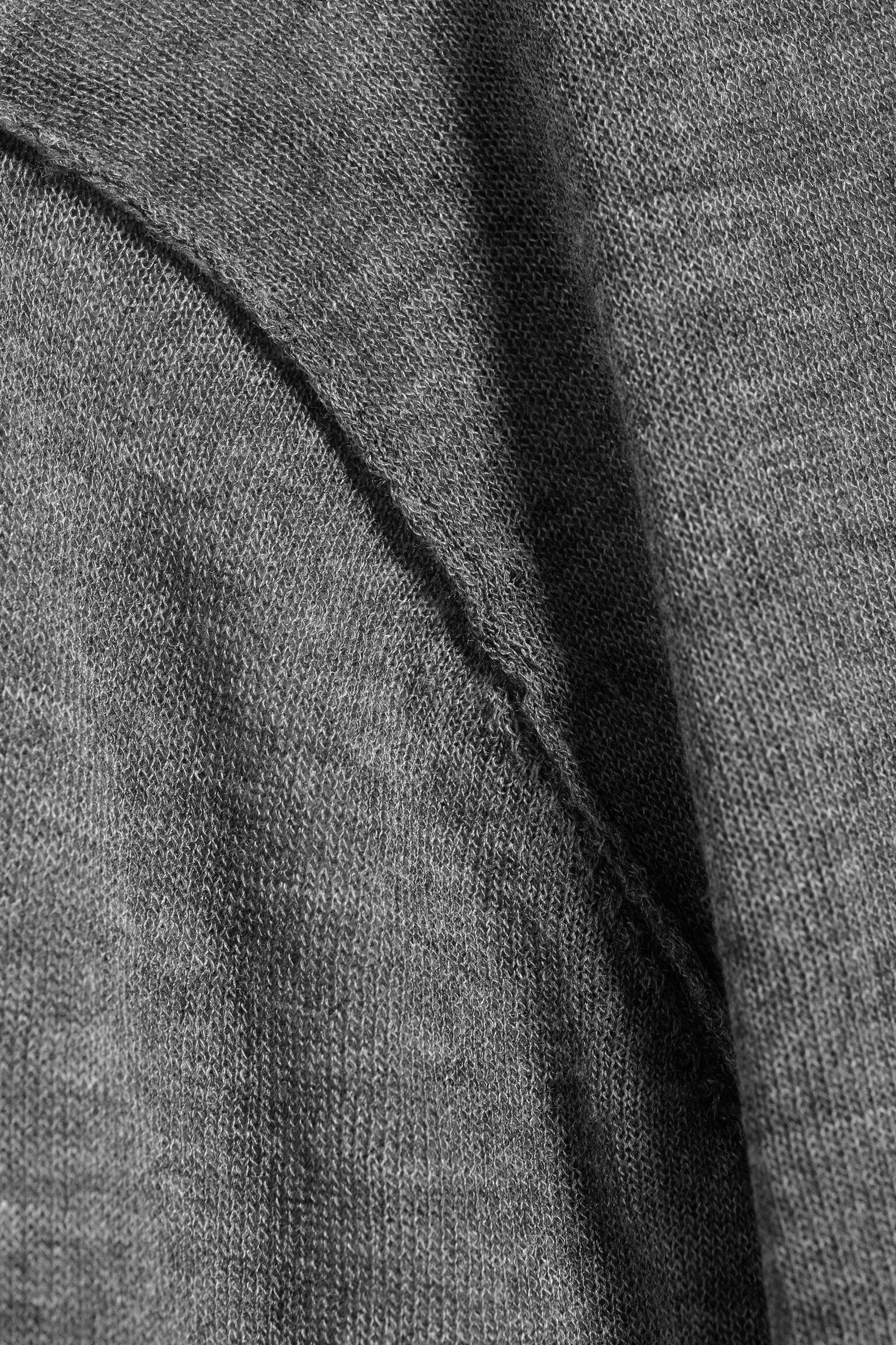 Løstsiddende transparent strikket sweater - Gråmeleret - 5