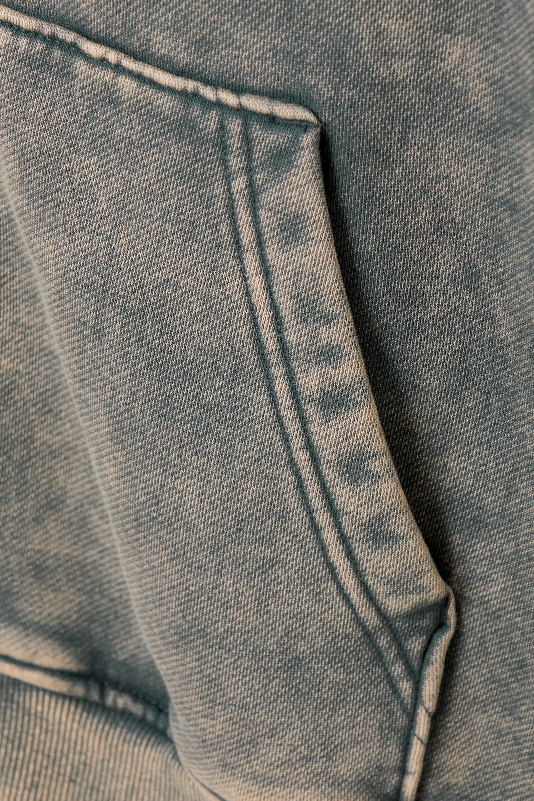Verwaschenes Türkis - Washed Loose Fit Zip Hoodie - 1