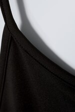 Black - Deep Back Halter Top - 1